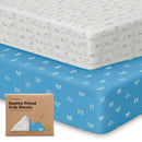 KeaBabies 2-Pack Organic Crib Sheets for Boys, Girls - 52x28 Fitted Crib Mattress Sheet Neutral, Breathable Jersey Cotton Cover for Baby Bed, Toddler Mattress, Soft & Cute Prints (KeaPixel) by TinyTreasures Baby Boutique