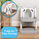 Fisher-Price™ Potty Training Seat with Step Stool Ladder, 2-in-1 Potty Training Toilet for Toddlers with Splash Guard, Anti-Slip Pads, Cushioned Seat (Gray) by TinyTreasures Baby Boutique