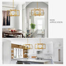 Modern Farmhouse Gold Chandeliers for Dining Room, 6-Light Industrial Metal Chandeliers Geometric Pendant Lights Kitchen Island for Entryway Stairway Foyer Hallway by CozyNest Decor