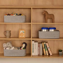 Large Shallow Organizing Baskets 15x11x5.1 Inches - Rope Woven Storage Bins for Bathroom, Shelves, Cube Closet, Mixed Grey 2 Packs by CozyNest Decor