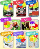 Yetonamr Wooden Toddler Puzzles Gifts Toys for 1 2 3 Years Old Boys Girls, 8 Vehicle Shape Montessori Toy Educational Blocks Kids Toys Gift Baby Learning Toy Age 1-3, 2-4 by TinyTreasures Baby Boutique
