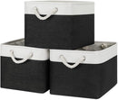 Bidtakay Black Storage Baskets for Shelves [3-pack] Collapsible Organizer Baskets for Laundry Storage 15 X 11 X 9.5 Inches Dog Toy Bins Fabric Storage Bins for Bedroom Home Storage by TinyTreasures Baby Boutique