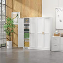 Kitchen Cabinet Storage,60”Metal Pantry Cabinet with Doors and 3 Adjustable Shelves,Food Pantry Cabinets with 2 Gold Handles,White Tall Storage Cabinet for Livingroom,Pantry,Bathroom,Kitchen by CozyNest Decor