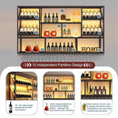 78.7Inch Wall Mounted Wine Rack, 3 Tiers Large Bar Shelves with 21 Glass Holder, Metal Wine Bottle Display Shelf, Modern Iron Liquor Shelf, for Kitchen Dining, Home Bar, Cellar (78.7" W) by CozyNest Decor