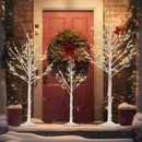 Outdoor Christmas Decorations Lighted Birch Tree Set of 3, LED Warm White 4, 6 and 8 Feet, for Indoor Christmas Decor, Party, Garden, Yard, Wedding, Holiday by CozyNest Decor
