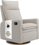 Arya Modern Nursery Glider Recliner Chair – Cozy Nursing Chair with 360° Swivel for New Parents, Gentle Motion, Compact Design, High Back & Low Armrests, Canadian Made (Vanilla/Beyond Sheep Fabric) by TinyTreasures Baby Boutique