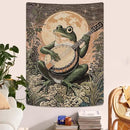 Lunerfex Moonlit Banjo Frog Wall Tapestry, Whimsical Amphibian Musician Tapestries for Room Decor, Folk Art Tapestry 60L x 80W by CozyNest Decor