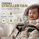 Portable Mini Travel Stroller Fan - Battery Operated, Clip On, Small, Handheld, Rotating, Rechargeable, Personal Fan with Flexible Tripod, 3 Speeds for Baby Crib, Bed Car, Seat Treadmill by TinyTreasures Baby Boutique