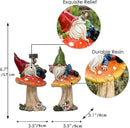 TERESA'S COLLECTIONS Resin Statues for Yard, Set of 2 Cute Garden Gnomes on Mushroom Statues for Outdoor Patio Porch Lawn, Ideal Gift for Dad Mom Birthday, Outside Decor Housewarming Gifts, 6.7" by CozyNest Decor