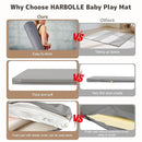 Baby Play Mat 47x47 Inches, Extra Thick 1.2" Foam Floor Mat for Tummy Time & Crawling, Waterproof Non-Slip Faux Leather Playpen Mat for Infants Toddlers, Indoor Outdoor Gym Activity, Gray by TinyTreasures Baby Boutique