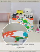 Rectangular Folding Laundry Basket, Canvas Basket,Nersury Hamper,Suitable for Children,Office,Bedroom,Clothes,Toys Storage（Dinosaur Paradise） (1) by TinyTreasures Baby Boutique