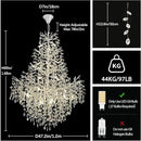 H65'' Silver Tree Branch Crystal High Ceilings Chandeliers,Modern Crystal Staircase Chandeliers, D48'' Foyer Chandelier for High Ceiling, Luxury Large Living Room Chandelier, 27-Lights by CozyNest Decor