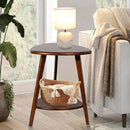 Modern End Table, Wood Side Table with Storage Shelf, End Table for Living Room, Small Side Tables for Small Spaces, Solid Wood Legs, Brown by CozyNest Decor