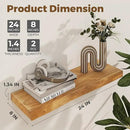 Axeman 24 inch Floating Shelves for Wall - 8'' D Live Edge Rustic Solid Elm Wood Floating Shelves Wall Mounted, Wall Shelves with Invisible Bracket for Living Room Bedroom Kitchen, Set of 2 Natural by CozyNest Decor