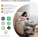 Arya Modern Nursery Chair Glider Recliner with 180° Swivel - Cozy Motorized Reclining Nursing Chair with USB Ports, Gentle Motion, Ergonomic Design, Canadian-Made (Silver Grey/Nubia Fabric) by TinyTreasures Baby Boutique