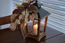 Fall Themed Decorative Wooden Hurricane Candle Lantern - Candle Holder Fall Decor for Home Farmhouse Indoor Outdoor Table Shelf - 14" Tall by CozyNest Decor