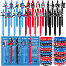 LiYiQ 72 Pcs Hockey Party Favors Hockey Team Gifts Hockey Goodie Bags Stuffers Hockey Ballpoint Pens Bookmark Card and Silicone Bracelet by TinyTreasures Baby Boutique