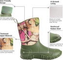 HISEA Women's Rubber Garden Boots Waterproof Insulated Yard Gardening Shoes Mid Height for Mud Working Outdoor by GreenHaven Gardens