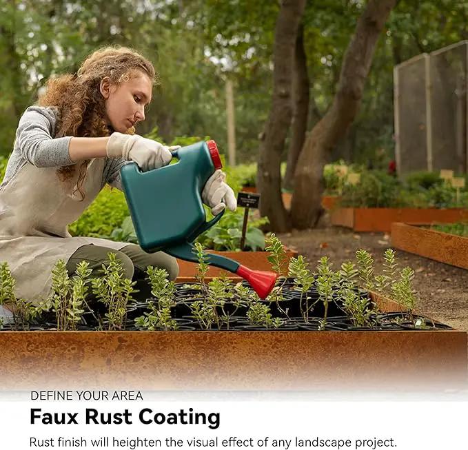 Worth Galvanized Steel Landscape Edging 4.5" x25' Metal Garden Edging Roll Flexible Bender Border with 8Pcs Stakes for Lawn, Flower Bed Edges, Rust-Like Color, photo 4 of 6