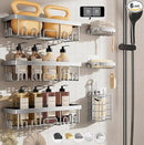 Veken Shower Caddy 6-Pack, Family Choice Award Winner, Large Wall Mounted Shower Rack, Bathroom Shelves Over Toilet, Organizer Storage Accessories with Soap Dish&Toothbrush Holder by CozyNest Decor