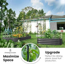 KING BIRD Raised Garden Bed with Arched Trellis Galvanized Planter Garden Box Outdoor for Gardening, Climbing Vegetables, Flowers 7.87x3.94x0.98 Ft 2PCS, Dark Grey by GreenHaven Gardens