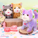 Plush Toys Cat for Kids with Leash, Interactive Electronic Kitty That Walking,Meowing,and Tail Wagging, Pretend Play Realistic Cat Christmas Birthday Gifts for Boys and Girls by TinyTreasures Baby Boutique