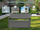 70 Gallon Outdoor Storage Bench Deck Box Lockable for Patio Furniture, Outdoor Porch Bench with Storage Waterproof for Cushions, Garden Tools and Pool Supplies, Grey by CozyNest Decor