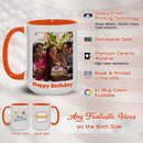 Custom Mug Upload Your Picture Personalized Coffee Mug with Photo Text Name Customized Cup Unique Ideas Gifts for Men Women Mom Dad Halloween Christmas Thanksgiving Friend Family (Orange, 11oz) by TinyTreasures Baby Boutique