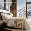 EVERGRACE Ultra Soft Luxury Fluffy Ridgeline Faux Rabbit Fur Throw Blanket, Thick Warm Bubble Throw for Bed, Cozy Plush Reversible Blankets for Couch, Chair, Sofa, Cream, 50x60 Inches, 870 GSM by CozyNest Decor
