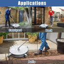 JANZ 20'' Pressure Washer Surface Cleaner with 4 Wheels, Stainless Steel Housing, 1/4" Quick Plug, 2 Extension Wands, 2 Replacement Nozzles and 3 Spray Nozzles, 4000 PSI by GreenHaven Gardens