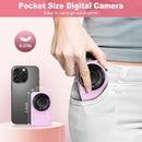 Digital Camera, 4K 64MP, 18X Zoom, Point and Shoot Digital Camera with 64GB TF Card & 2 Batteries, Portable Rechargeable Small Camera for Kids Teens Adult, Purple by TinyTreasures Baby Boutique