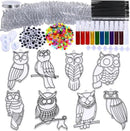 Winlyn 24 Sets Owl Suncatchers Ornaments Decorations DIY Window Paint Art Suncatchers Owl Craft Kits Sun Catchers for Kids Home Classroom Winter Holiday Season Fall Christmas Activities Party Favors by GreenHaven Gardens