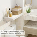 Fun Memories 24 Inch Floating Shelves for Wall, 9 Inch Deep White Rustic Wood Wall Mounted Shelves for Bathroom, Kitchen, Living Room, Set of 2 by CozyNest Decor