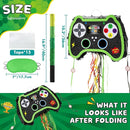 WERNNSAI Foldable Video Game Piñata - Pull String Gaming Birthday Party Supplies Extendable Piñata with Blindfold Bat and Tassels Game On Birthday Party Decoration Folding Piñatas for Classroom Game by TinyTreasures Baby Boutique