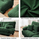 Modular Sectional Sofa, Comfy Cloud Couch 4 Seater Couch with Ottoman, Sectional Couches for Living Room, Modern Chenille L Shaped Couches, Sleeper Deep Seat Sofa with Throw Pillows, Green by CozyNest Decor