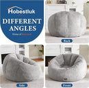 Hobestluk Bean Bag Chairs Large Bean Bag Couch for Adults Stuffed Sofa Chair Comfy Giant Bean Bag Chair with Spacious Design for Reading, Playing or Relaxing (Grey) by CozyNest Decor