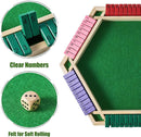 Vamslove Shut The Box Game for 6 Player with 12+4 Dice - Colorful 6 Sided Wooden Board Math Number Games for Kids Adults Families Party Club (Instructions Included) by TinyTreasures Baby Boutique