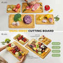 4-Pcs Natural Wood Cutting Board Set Kitchen Tools with Juice Groove, Wooden Chopping Board for Meat, Fruit, Vegetables & Cheese (Pre Oiled, Natural) by GreenHaven Gardens