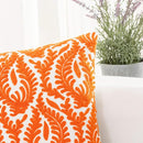 HWY 50 Orange Fall Decorative Throw Pillow Covers 18x18 Inch (1 Piece), Embroidered Cotton Farmhouse Cushion Cover Pillow Case for Sofa Couch Living Room Bed Bedroon, Floral Branches by CozyNest Decor