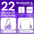 Puro Sound Labs JuniorJam Plus Volume-Limiting Wireless Bluetooth Headphones for Kids, Secure Audio with Adjustable On-Ear Design, 22-Hour Battery, Ideal for Tablets, Smartphones & PCs - Purple by TinyTreasures Baby Boutique
