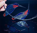 Lolitarcrafts Hummingbird with Flower Stained Glass Suncatcher Bird Stained Glass Window Hangings Hummingbird Gift for Home Decor (Blue 1 Pair) by GreenHaven Gardens