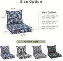 Favoyard Outdoor Seat Cushion 24 x 24 x 4 in Waterproof Pattern Fade Resistant Cover Removable Patio Furniture Cushions Deep Seat & Back Cushion Set with Adjustable Straps for Patio Chair Sofa Couch by GreenHaven Gardens