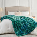 NEWCOSPLAY Faux Fur Throw Blanket Tie-dye Dark Teal Luxury Fluffy Thick Warm Bubble Blanket for Couch Sofa Bed 700GSM (Tie-dye Dark Teal, Throw(50"x60")) by CozyNest Decor
