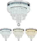 16“ Crystal Chandeliers Round Modern LED Chandelier Light Flush Mount Ceiling Light Fixtures with Remote Control for Bedroom Living Room Dining Room (dimmable) by CozyNest Decor