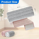 JOYMOOP Mop Replacement Pads, Reusable Microfiber Mop Pads for 13-inch Flat Mop and Mop Bucket Set, Pack of 4 Refills - Grey and Pink by CozyNest Decor