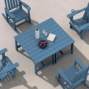 SERWALL Patio Coffee Table, HDPE Rectangle Outdoor Coffee Table Set of 2, Navy by CozyNest Decor