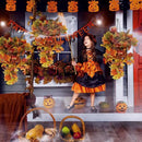RECUTMS 2pcs Artificial Hanging Maple Leaves Plants Fake Fall Vines Plants Faux Autumn Hanging Fall Artificial Mums for Indoor Outdoor Thanksgiving Party Wedding Home Wall Door Decor(Green Yellow) by CozyNest Decor