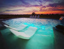 Aqua Outdoors Pool Chaise Lounge Chairs for Ledge & Shelf, Water-Weighted Pool Lounger for Depths Up to 9”, No Screw Plugs & Tools Needed, Classic White Ledge Lounger, Set of 1 by GreenHaven Gardens