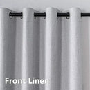 Blackout Curtains Customsize 1 Panel, 100% Blackout Textured Thermal Curtains, Grommet Privacy Light Blocking Drapes for Living Room Bedroom Luxury Decor(Customsize, Greyish White)