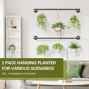 2Pc Hanging Planters for Indoor Plants Plant Hanger Indoor Hanging Plant Holder Black Metal Rod(Pot/Chain/Plant not Included by GreenHaven Gardens